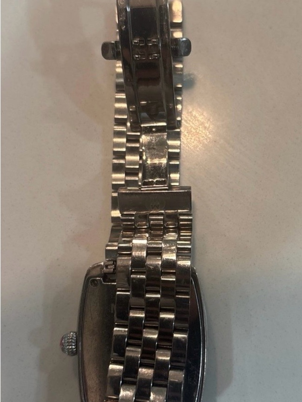 Michele Stainless Steel Silver White Dial Bracelet Watch - Picture 4 of 6